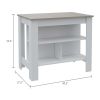 Calgary 2 Piece Kitchen Set, Kitchen Island + Pantry Cabinet , White /Light Gray